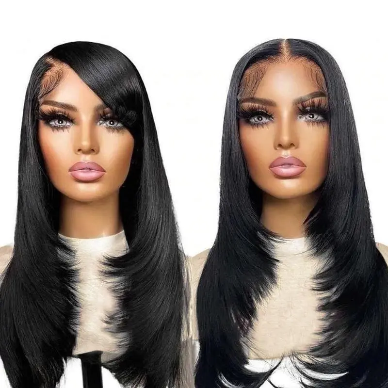 Asteria Hair Straight Layered Glueless Wigs 5x5 Lace Closure Wig - Ready To Go,Beginner Friendly, Invisible Lace, Human Hair