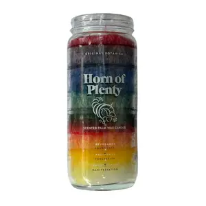 Horn Of Plenty Intention Scented Clean Burning Palm Wax Candle for Blessings & Abudnance