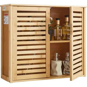 VEVOR Bathroom Wall Cabinet, 23 Wx 27 H Storage Medicine Cabinet Wall Mounted, Hanging Organizer with Open Partition and Towel Bar for Laundry Room Kitchen, WhiteVEVOR Super Brand Day