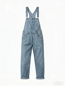Women's Casual Denim Jean Overalls Loose Baggy Jumpsuit Romper Harem Pants