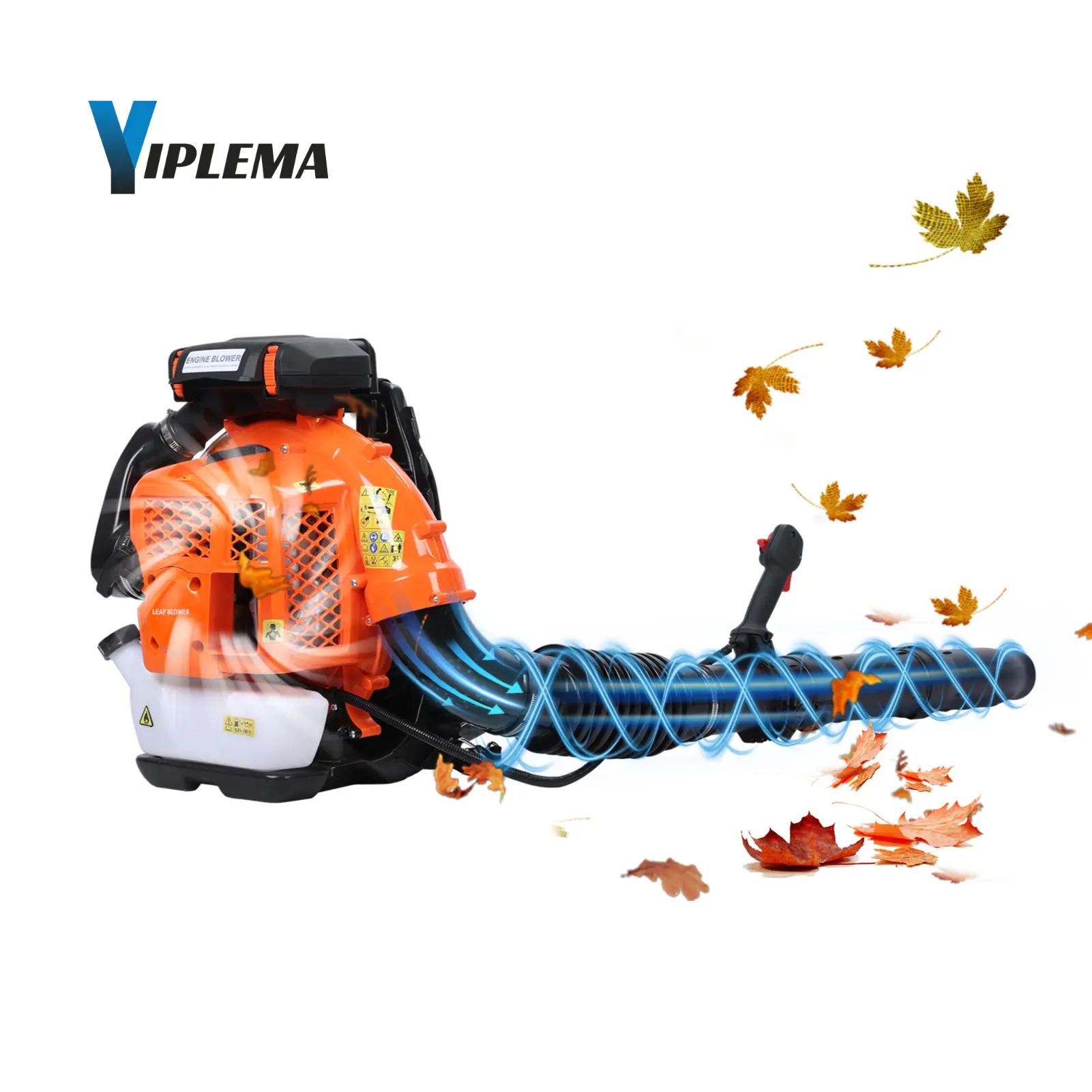 【toolupgrade】YIPLEMA 80CC 900CFM 2-Stroke Backpack Gas Leaf Blower Tool - Portable Outdoor Surfaces Tool with Ergonomic Handle, Powerful Wind Force, Air Cooling for Garden, Snow Clearing, Parts Compatible