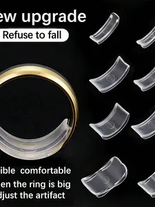 8pcs Invisible Ring Size Adjuster, Soft & No Harm To Skin & Won't Slip, Ideal Choice For Adjusting Ring Size For Various Rings & Jewelry