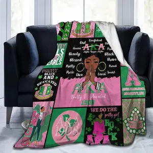 Aka Throw Blanket Ultra Soft Velvet Blanket Lightweight Bed Blanket Sorority Gifts for Women Home Decor Sofa Blanket