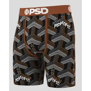 PSD Men's Labyrinth Boxer Brief - Standard Length 7 Inch Inseam, Soft and Breathable Poly Blend Fabric