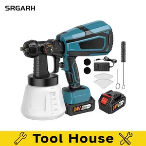 850W Cordless Paint Sprayer Gun, Wireless Electric Paint Sprayer with 3 Spray Patterns, Easy Clean Detachable Design for Furniture, Cabinets, Fence, Walls, Yard, Home Interior & Exterior DIY Projects