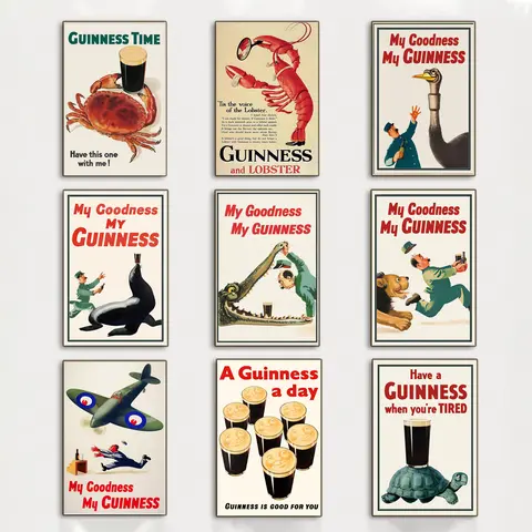 Artistic My Goodness My Guinness Cartoon Canvas Print - Artistic Graphic Prints, Decorative Artwork, Pub-Authentic Look, Bar-Ready Decor, Irish Pub Art, Beer Gift for Businesses, Home Decor Wall Art