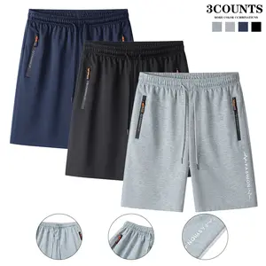 3-pack men’s solid-color drawstring loose shorts; multifunctional basic athletic shorts; minimalist casual unisex sports shorts; solid-color beach shorts—suitable for everyday wear, outdoor activities, daytime outings, seaside vacations, and summer everyd