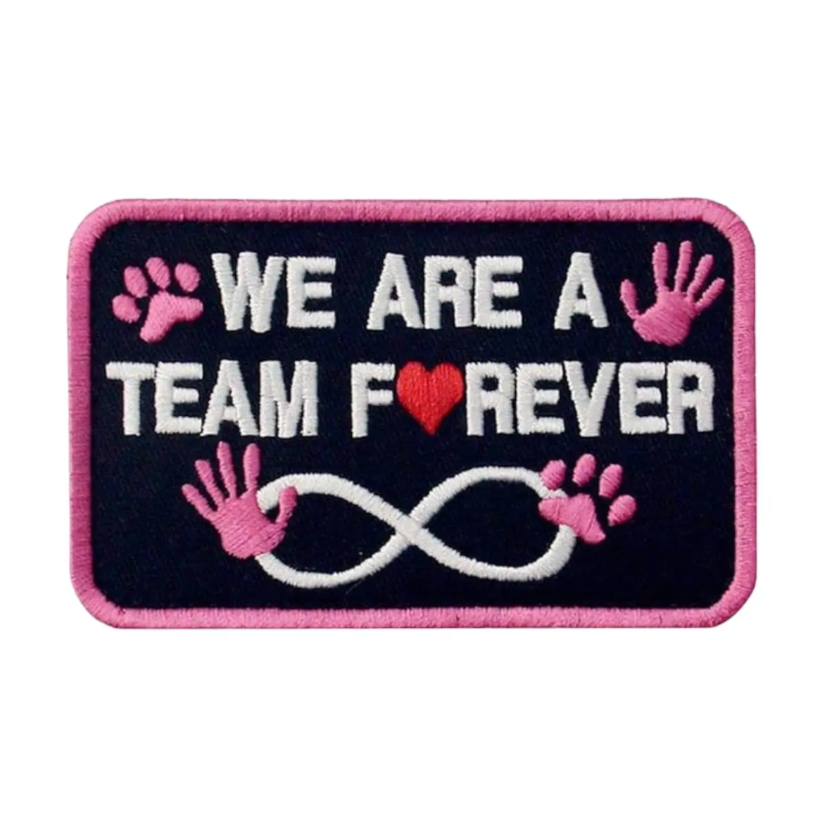 3D Embroidered Tactical Morale Service Dog Patch - Polyester, 2x3 in Hook & Loop Fastener, "We Are a Team Forever" Motif, Personalized Customization, for Backpacks, Shirts, Sewing Supplies