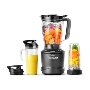 nutribullet SmartSense Blender Combo, 1400W, 64oz Pitcher, 32oz & 24oz Cups, 5-Speed, Smoothies, Ice and Frozen Fruit, Nut Milk, Soup, Gunmetal Gray, NBF50700