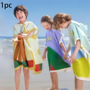 Soft Baby Bath Towel, Multicolor Cartoon Hooded Design, Lightweight & Absorbent, Perfect for Beach Pool Travel, Essential for Kids