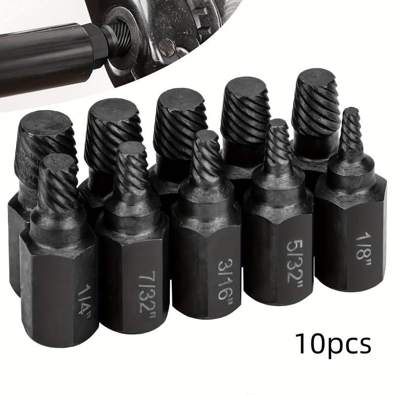 Screw Extractor Kit, 10pcs Alloy Steel Damaged Screw Remover Set, Easy ...