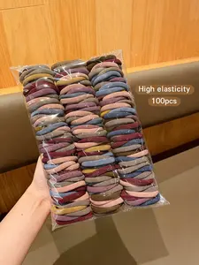 High Elastic Hair Ties No Damage, Soft Stretch Ponytail Holders for Thick Heavy Hair, Casual Minimalist Hair Accessories for Women & Girls