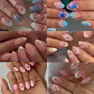 144 Piece Full Cover False Nails, Salon Grade Beginner Friendly, Seamless Fit Long Lasting, Mixed Style Reusable, Includes Tools