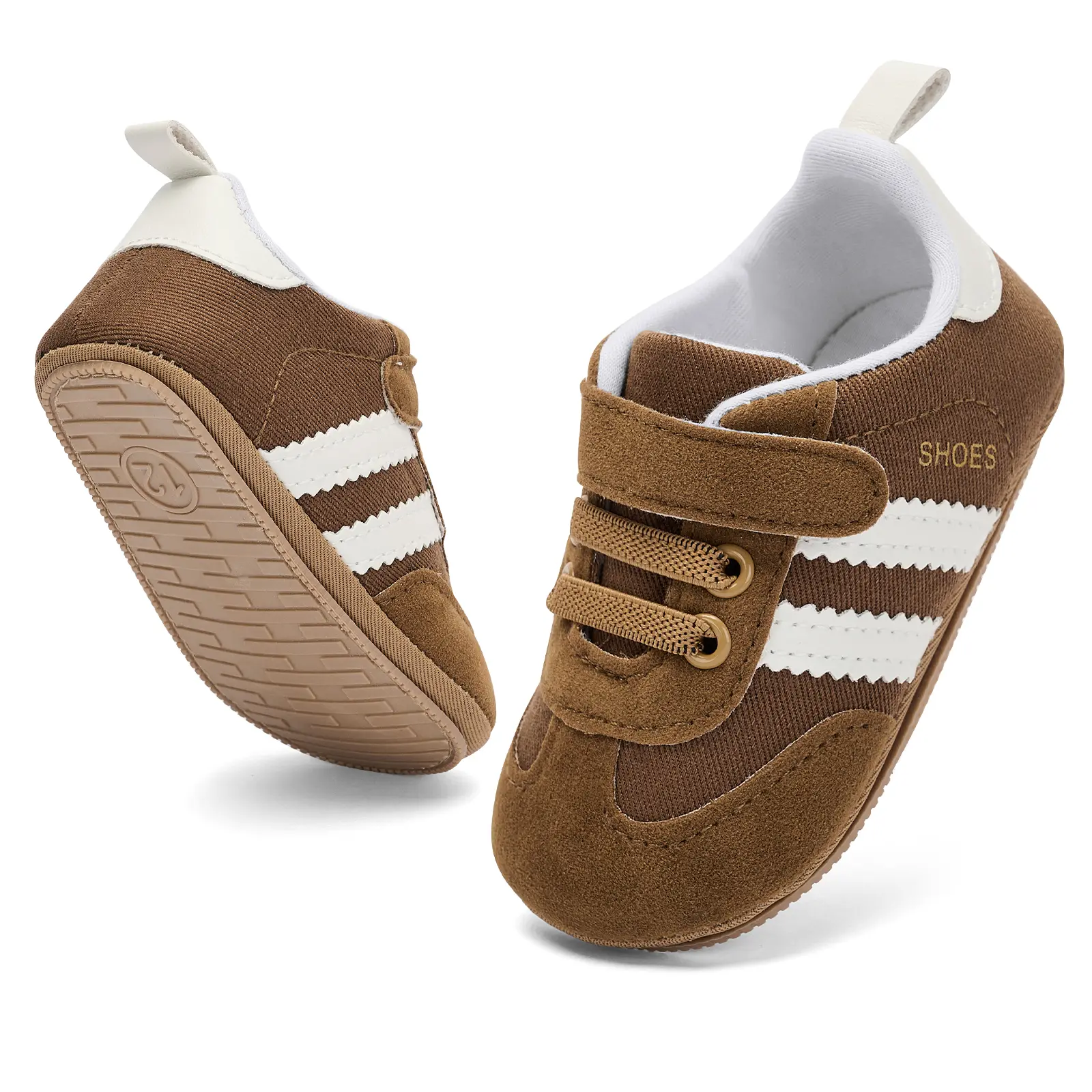 Baby Adorable Sneakers with Velcro Closure Non Slip Sole Infant Shoes Toddler First Walking Shoes Baby Learning Shoes