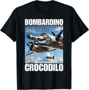 Bombardino Crocodilo - Italian Brainrot Meme T-Shirt - Rosazamorap Shop 94B0F246776L