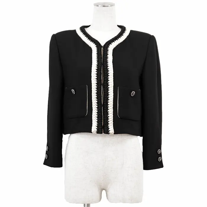 Pre-owned CHANEL Silk Small Leather Goods Cropped Jacket