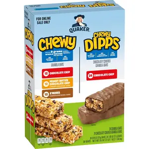 Chewy Granola Bars, Chewy & Dipps Variety Pack, (58 Bars), Whole Grains, No Artificial Flavors, No Added Colors