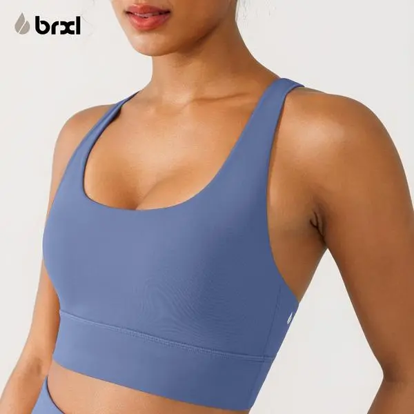 BRXL Women's Padded Criss Cross Shoulder Strap Sports Bra - Breathable Strappy Workout Bra, Camisole Fitness Training Clothes for Yoga, Exercise,summerwins