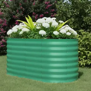 Outdoor Galvanized Raised Garden Bed,4x2x2FT Heavy Duty Steel Raised Bed for Backyard Gardening,24" Tall Large Metal Planter Box Rust-Resistant,Green