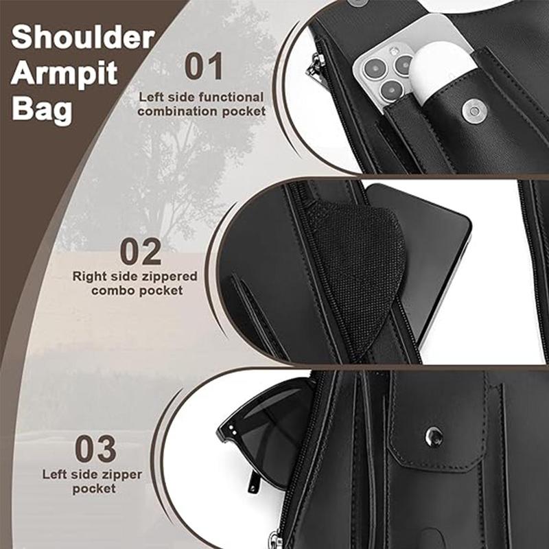 Double Shoulder Armpit Bag, 2026 New Men Anti-Theft Underarm Wallet Pocket Holster Phone Leisure Double Shoulder Pouch