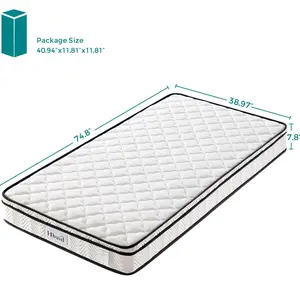 5-Zone Cooling Twin Mattress for Support & Pain Relief