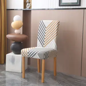 Modern Geometric Print Chair Covers, Dining Chair Slipcover, Elastic Soft Dustproof, Detachable Washable, for Living Room Hotel Banquet Home Decor