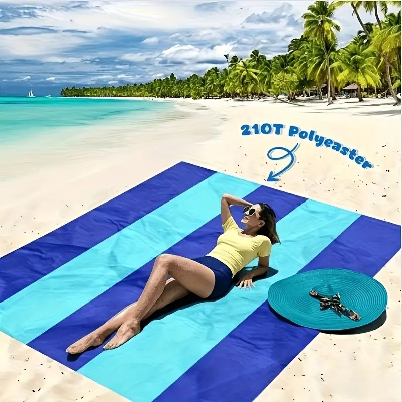 Sand Free Beach Mat, Extra Large 200x140cm/200x210cm, Waterproof Quick Drying, Lightweight Portable, with 4 Stakes & Carry Bag