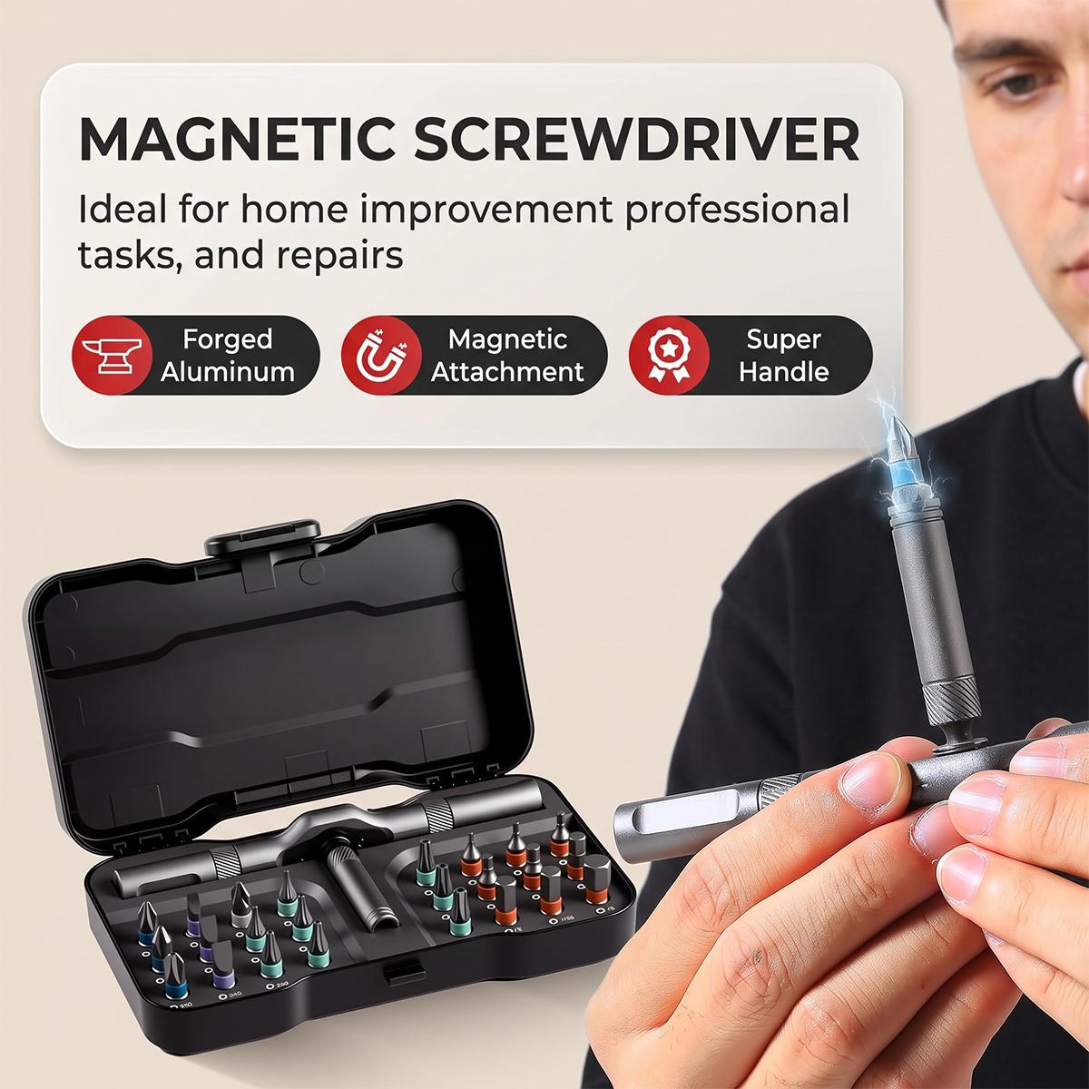 24 or 40 or 66 in 1 Magnetic Screwdriver Set, DIY Ratchet Mini Removable Self-Assembly Precision Screwdriver Tool Kit, Magnetic DIY Precision Tool Kit with Variety Head Styles for PC/Mobile/Watch/Bicycle