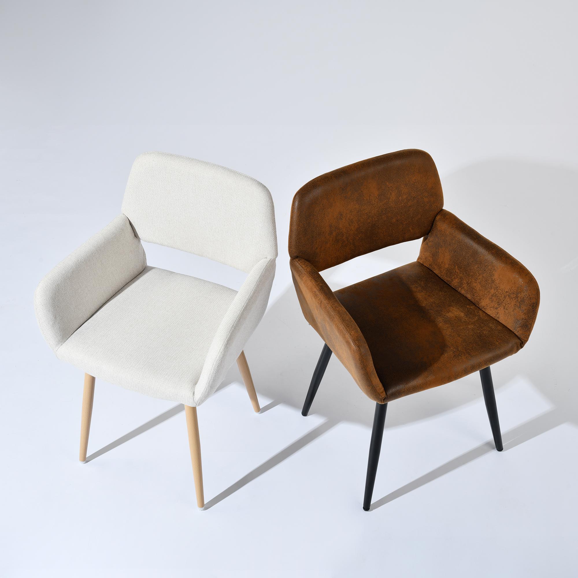 【Deal】Homy Casa Dining Chair Set of 2 for Vanity and Living Room, Mid-Century Upholstered Kitchen Side Chairs