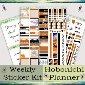 Hobonichi Cousin Weekly Planner Sticker Kit – Cauldrons & Candy Corn