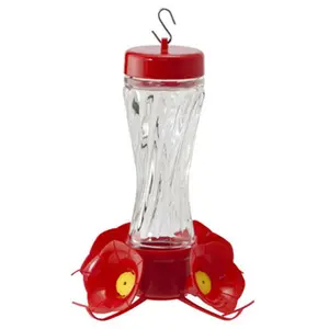 Woodlink NA35223 8 oz. Clear Glass Swirl Optic Hummingbird Bird Feeder, 8Oz, 8 Oz Bottles