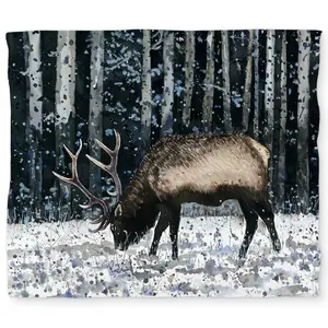 360 Stand King Size Duvet Cover - Caribou Winter Forest Design, Nature-Inspired Cold-Weather Animal Themed Bedroom Bedding Set, Breathable Microfiber Face King Bed Home Decor, Comfortable Duvet Covers, Motif Duvet Covers