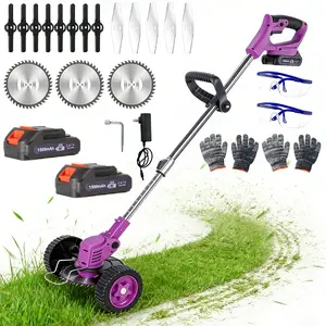 【TM4】Portable Home Cordless ElectricLawnmower, Garden Weeder/Wireless Mower Features 3Blade Types And Two High-capacity Lithium-ion