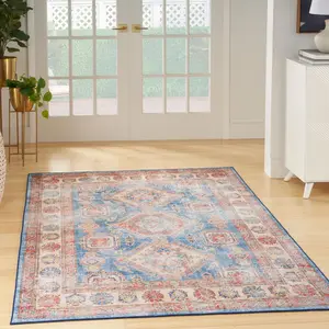 Vintage Non-Slip Flatweave Indoor Area Rug by Nourison Fulton, Indoors Suitable for Home Use
