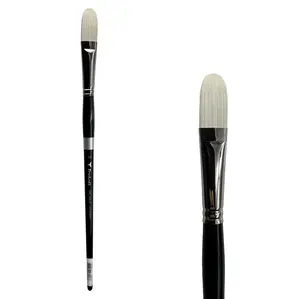 Trekell Opal Synthetic Hog Bristle Long Handle Artist Brush - Size #10 Long Filbert