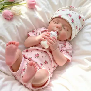 18 Inch Open Mouth Reborn Baby Girl, Anatomically Correct Realistic Newborn Doll, Soft Touch Collectible Toy, Perfect for Birthday Party Gift & Home Decor