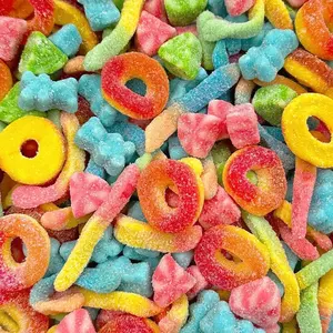 Gummy Candy Mix | 2-Pound Bag | Sweet & Sour Gummies for Candy Buffets, Dessert Decorating & Snacking | Peach Rings, Watermelon Slices, Worms, Bears | Gummies Bulk