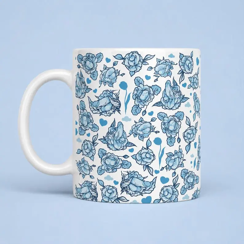 Floral Penis Mug Hidden Penis Cup, Funny Adult Humor Sexy Coffee Mug, Naughty but Classy Gag Gift for Her Bestie Wife Coworker 11oz/15oz
