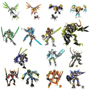 Bionicle Series Golden Mask Master Skull Warrior Building Blocks Hero Factory Fit Robot Bricks Toys For Boys Kids Christmas Gift