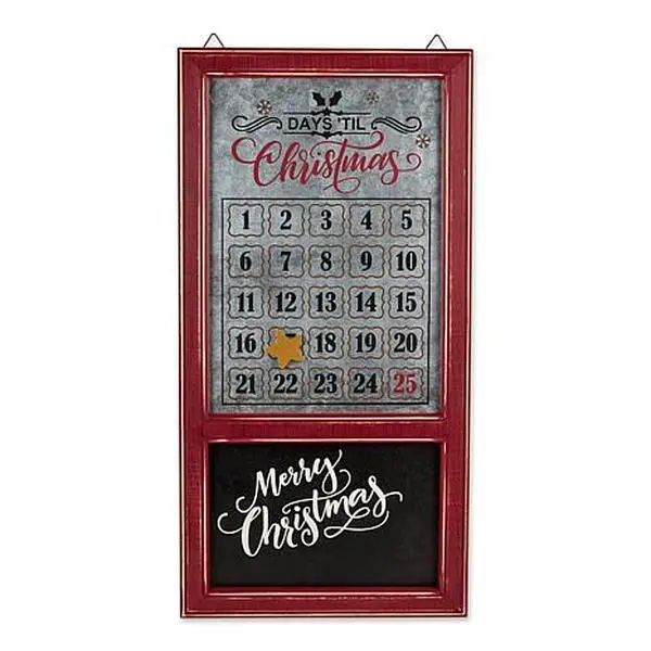 Design Imports Chalkboard Galvanized Days Til Christmas Calendar