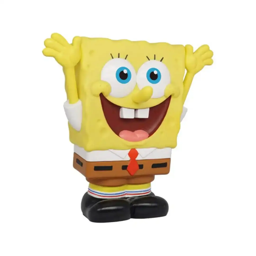 Monogram PVC SpongeBob SquarePants Figural Piggy Bank - Cartoon Collectible Home Decor Ornament, Playful Home Supply for SpongeBob Fans of All Ages, Ornaments