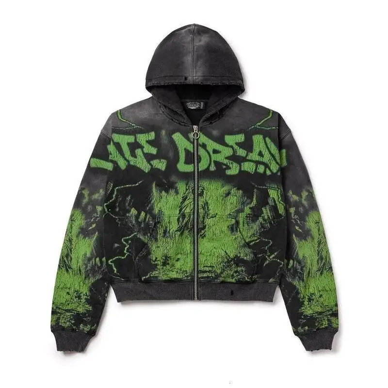 2025 American digital 3D printed zipper hooded jacket vacation outfit hooded men's style 2025 American digital 3D printed zipper hooded jacket vacation outfit hooded men's style