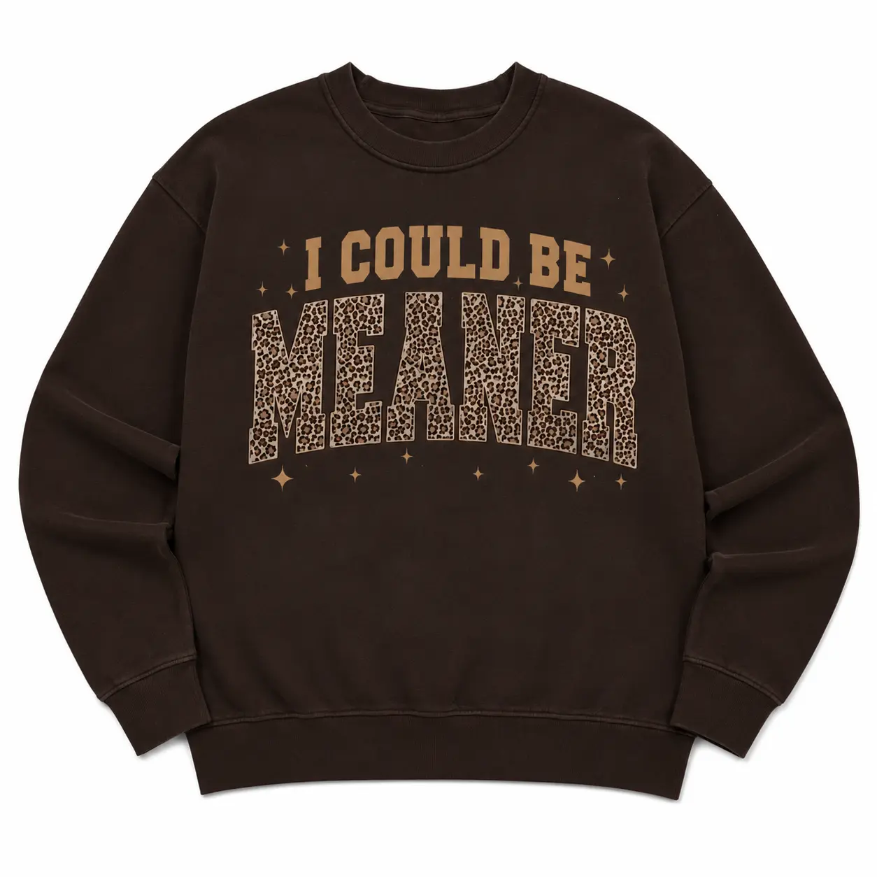 I Could Be Meaner Leopard Print Sweatshirt, Funny Western Graphic Sweatshirt, Vintage Cowgirl Crewneck, Unisex Gildan Sweatshirt, Country Style Gift