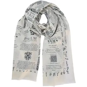 Prayer Shawl, Protection Bible Verse Prayer Scarf for Women Christian - 70x170cm - Lightweight Scarves for Festival Party Friends
