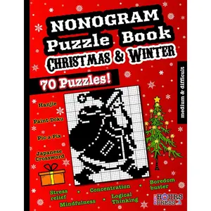 Nonogram Puzzle Book: 70 Medium & Hard Christmas and Winter Picture Logic Brain Teasers. Japanese Paint Doku Activities for Teens and Adults (Activity books) Paperback – September 24, 2023