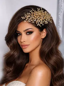 Handmade Elegant Rhinestone Hair Comb, Elegant Crown Design, Perfect for Weddings and Parties, Fashion Headpiece for Ballroom Dance Gatherings Daily Decor