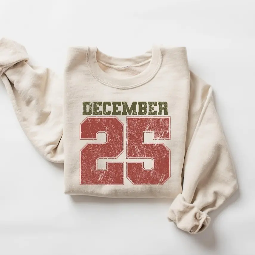 Retro Christmas Sweatshirt, December 25 Shirt, Holiday Clothing, Womens Christmas Shirts, Christmas Gift, Winter Sweater