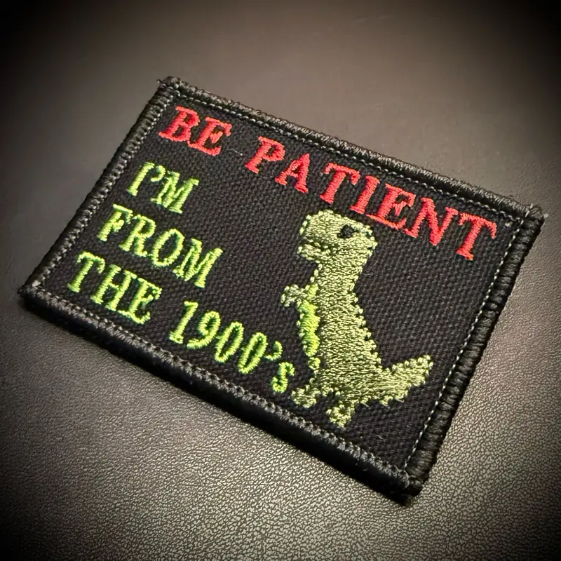 1900s Themed Funny Collectible Tactical Patch, 2x3 in Hook-and-Loop Velcro Backed for Backpack, Hat, Vest