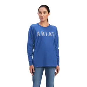Ariat Ladies Rebar Cotton Strong Block Navy & Alloy T-Shirt 10041436