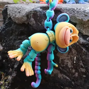 3D Printed Climbing Monkey Craft Ornament Gift, Trendy Play Creative Figure Animal Joint Toy Model, Decorative Figurine